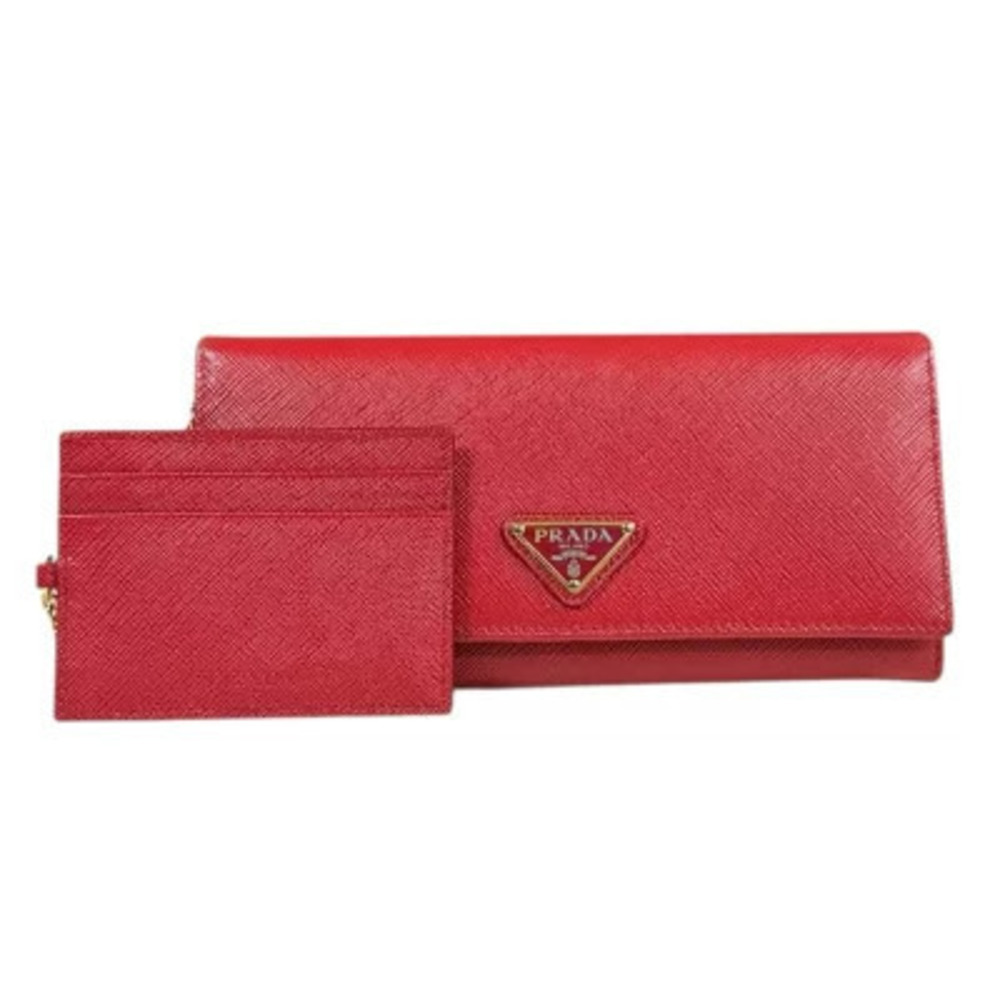 Prada Saffiano Leather Long Wallet